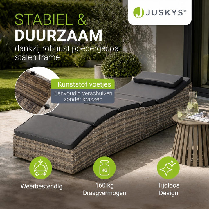Ligbed Lamia – inklapbaar wicker, verstelbaar hoofdeind