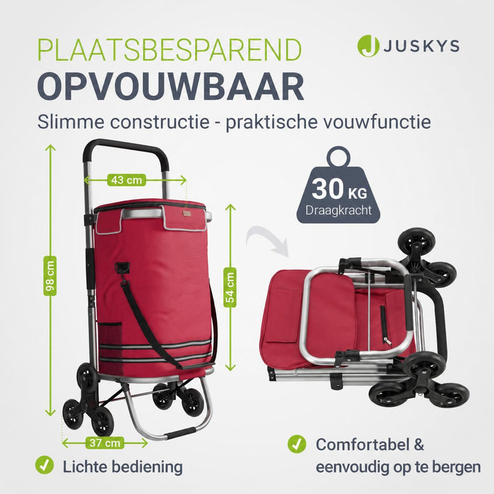 Boodschappentrolley met trapwielen – 56 liter, tot 30 kg