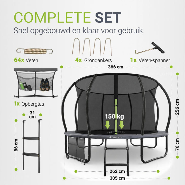 Trampoline SkyBounce – met veiligheidsnet en EasyAccess-ladder