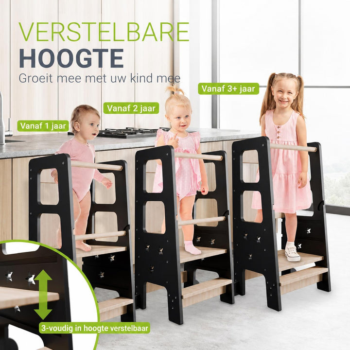 Leertoren Henny – hout, 3-voudig in hoogte verstelbaar