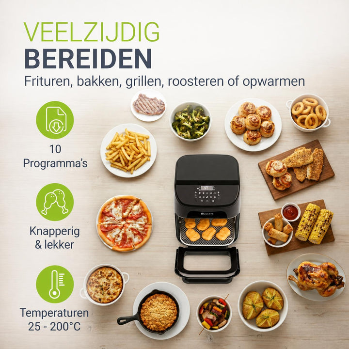 Airfryer 12 liter – 10 programma's, touchbediening, 25-200 °C