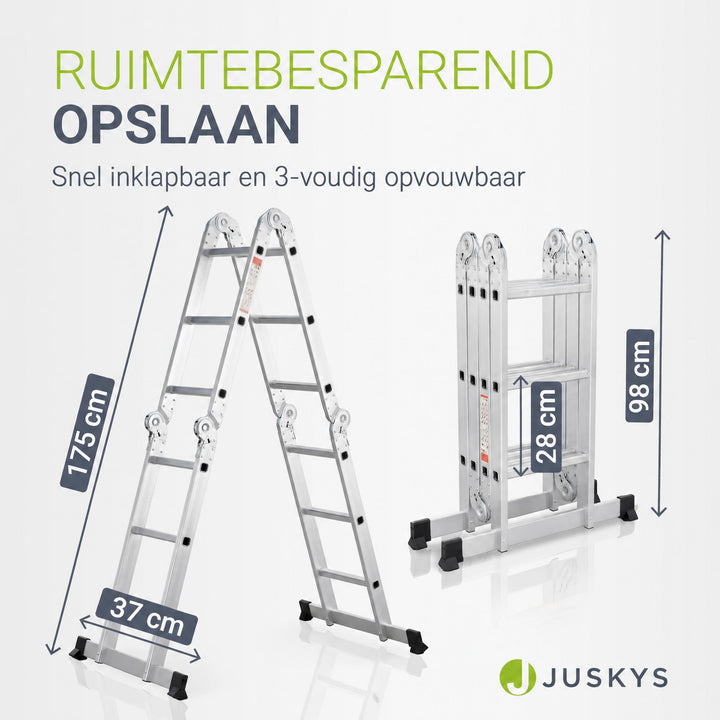 Aluminium multifunctionele ladder – 3,6 m, vrijstaand of leunend