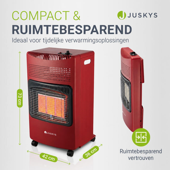 Gaskachel GS42US – 4200 W, 3 standen, keramische branders