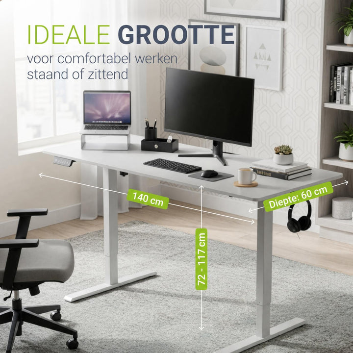 Bureau Office Stand 120x60 cm – elektrisch in hoogte verstelbaar