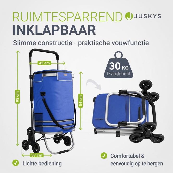 Boodschappentrolley met trapwielen – 56 liter, tot 30 kg