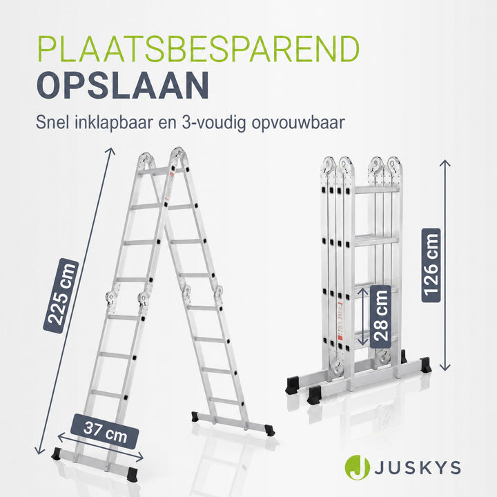 Aluminium multifunctionele ladder – 3,6 m, vrijstaand of leunend