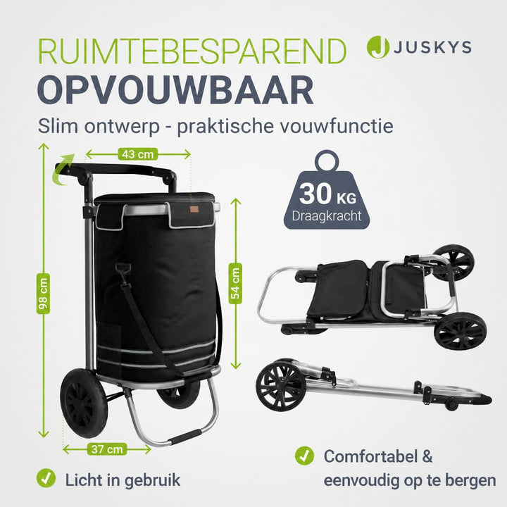 Boodschappentrolley 3-in-1 – 56 liter, draagvermogen 30 kg