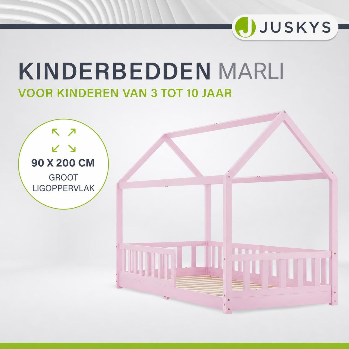 Kinderbed Marli 90x200 cm – huisbed met uitvalbeveiliging