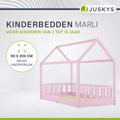 Kinderbed Marli 90x200 cm – huisbed met uitvalbeveiliging