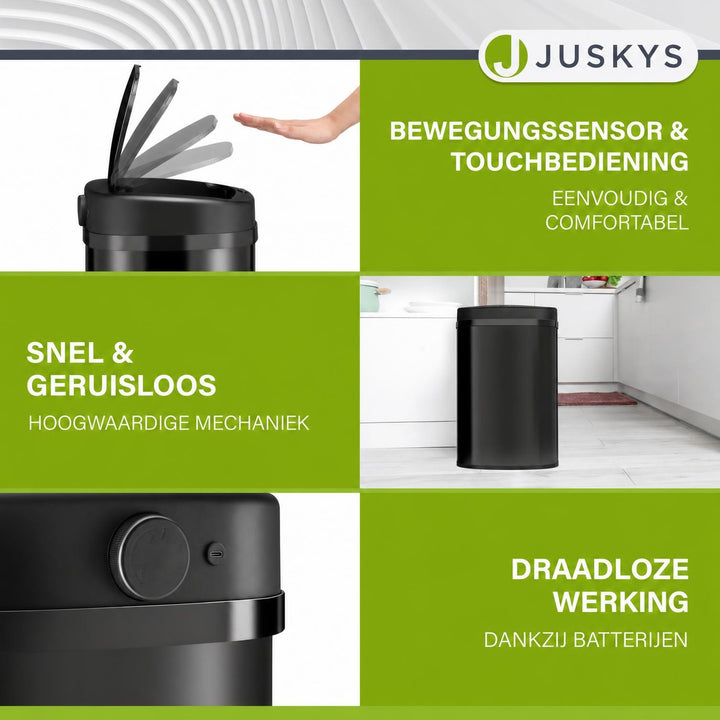 Sensor prullenbak 50 liter – rechthoekig, automatisch deksel