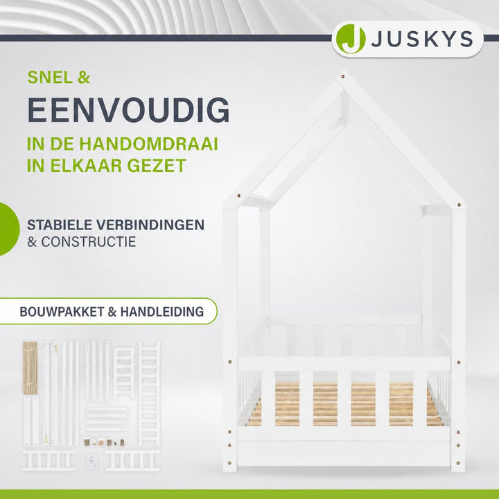 Kinderbed Marli 80x160 cm – huisbed met uitvalbeveiliging