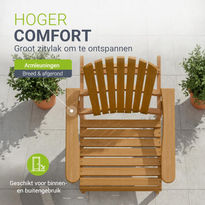 Ligstoel Korfu – inklapbaar acaciahout, 85x69x94 cm