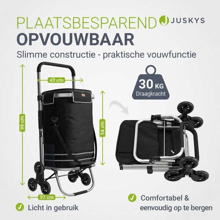 Boodschappentrolley met trapwielen – 56 liter, tot 30 kg