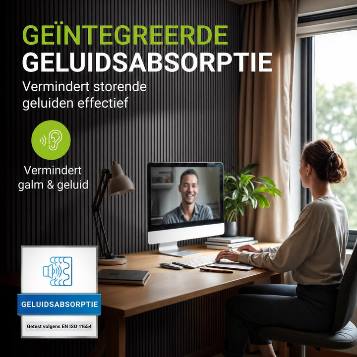 Akoestische wandpanelen houtlook – set van 4, samen 2,88 m²