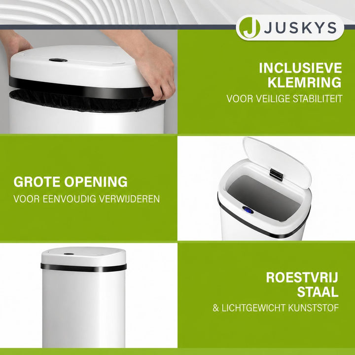 Sensor prullenbak 50 liter – rechthoekig, automatisch deksel