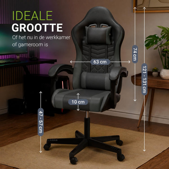 Gamestoel HyperSeat – kunstleer, verstelbare rugleuning, 120 kg