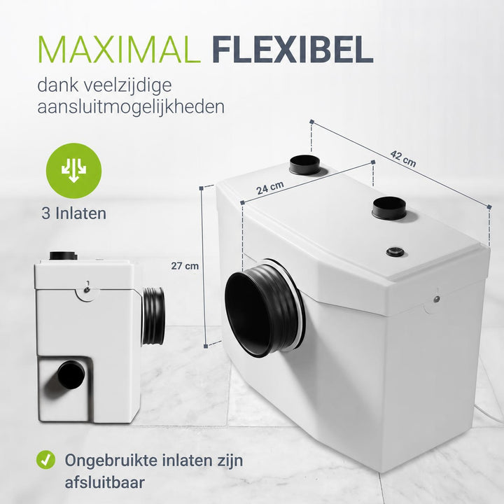 Vuilwaterpomp met versnijder 600 W – opvoerhoogte tot 7 m