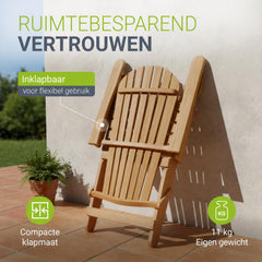 Ligstoel Korfu – inklapbaar acaciahout, 85x69x94 cm