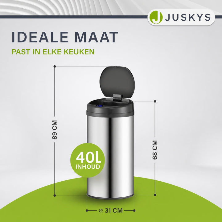 Ronde sensor prullenbak – automatisch deksel voor de keuken