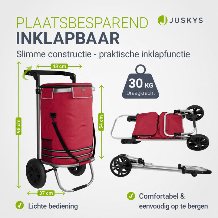 Boodschappentrolley 3-in-1 – 56 liter, draagvermogen 30 kg