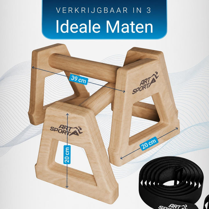 Houten parallettes – push-up steunen voor calisthenics