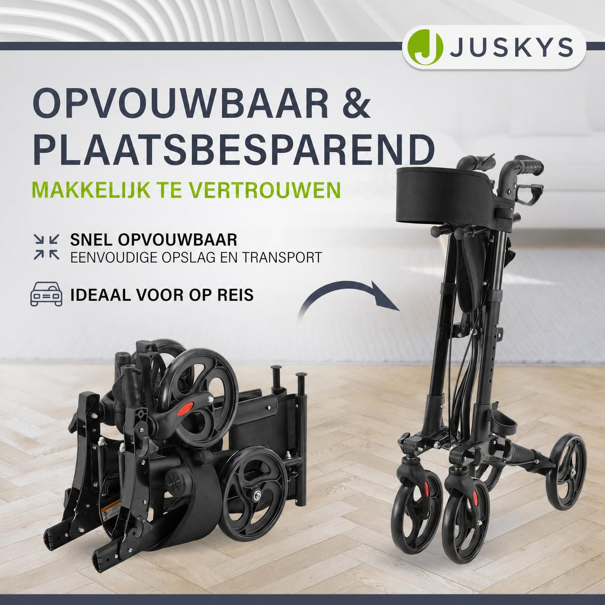 Rollator Vital van aluminium – inklapbaar, met zitje, tot 130 kg