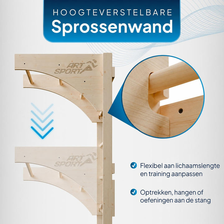 Houten klimrek voor volwassenen