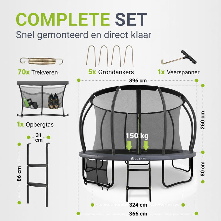 Trampoline SkyBounce – met veiligheidsnet en EasyAccess-ladder