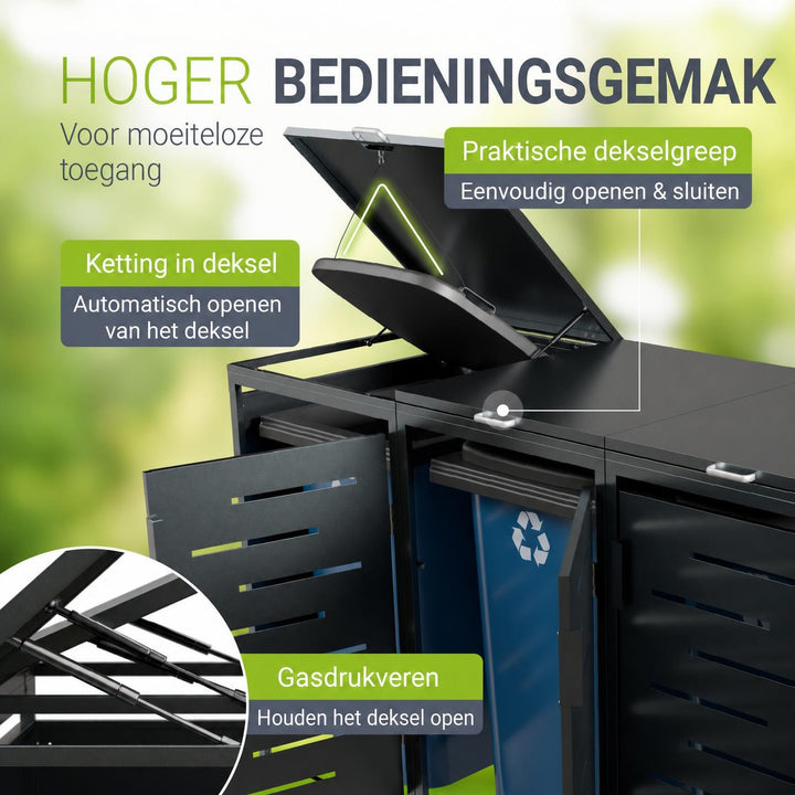 Metalen containerombouw Arel – voor 2 containers, afsluitbaar