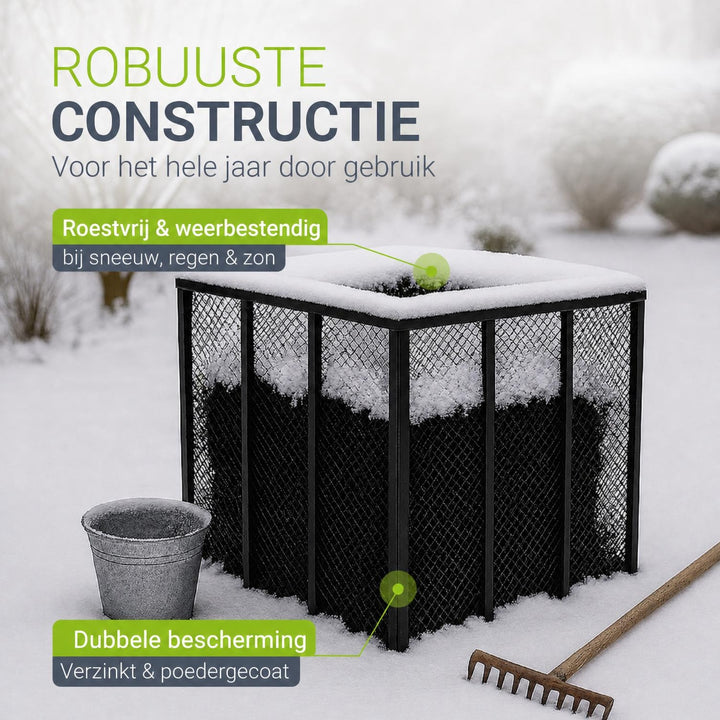 Metalen compostbak – 450 of 800 liter, voor tuin- en keukenafval
