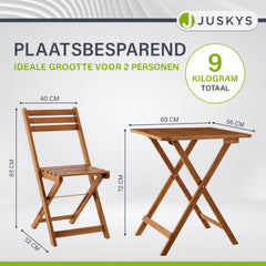 Balkonset Bala – 3-delig acaciahout, tafel en 2 stoelen