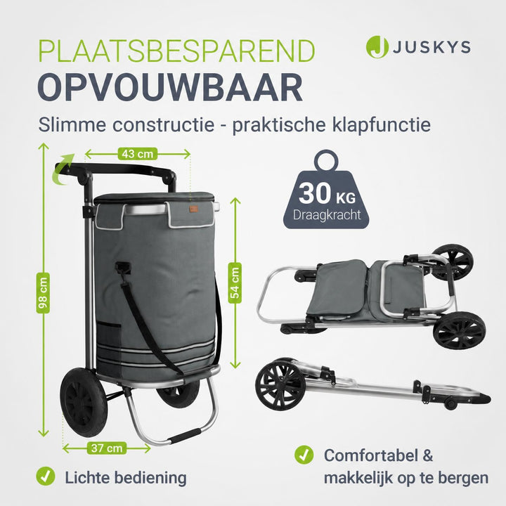 Boodschappentrolley 3-in-1 – 56 liter, draagvermogen 30 kg