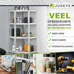 Metalen hoekstelling Corner Easy – 160x75x40-75 cm, MDF-planken