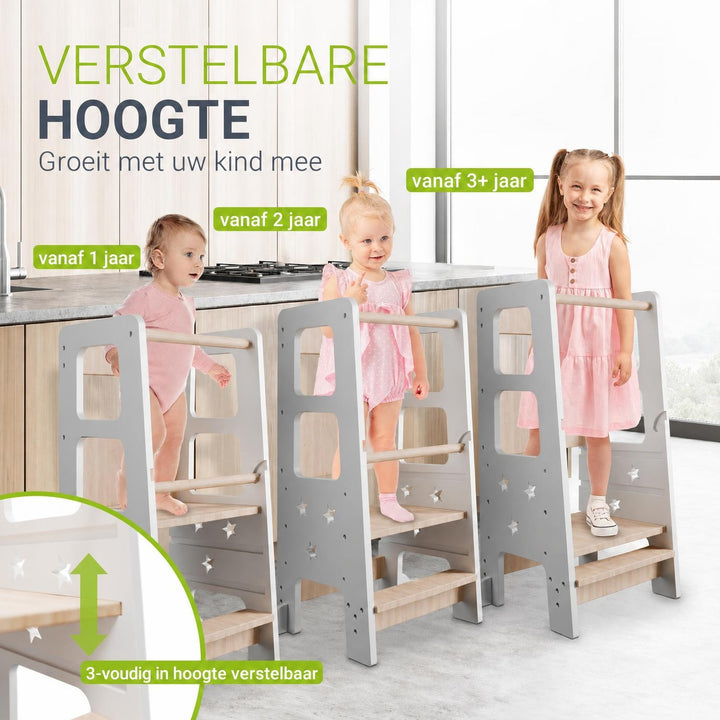 Leertoren Henny – hout, 3-voudig in hoogte verstelbaar