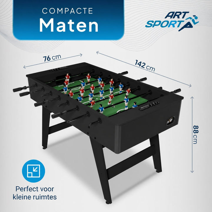 Voetbaltafel ProKick – zwart, met 4 ballen en scoreteller