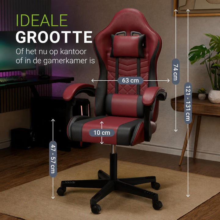 Gamestoel HyperSeat – kunstleer, verstelbare rugleuning, 120 kg