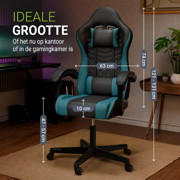 Gamestoel HyperSeat – kunstleer, verstelbare rugleuning, 120 kg