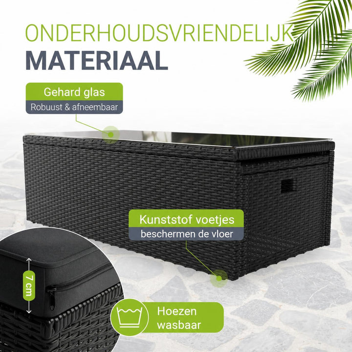 Wicker loungeset Salou – 6 personen, incl. kussens en tafel
