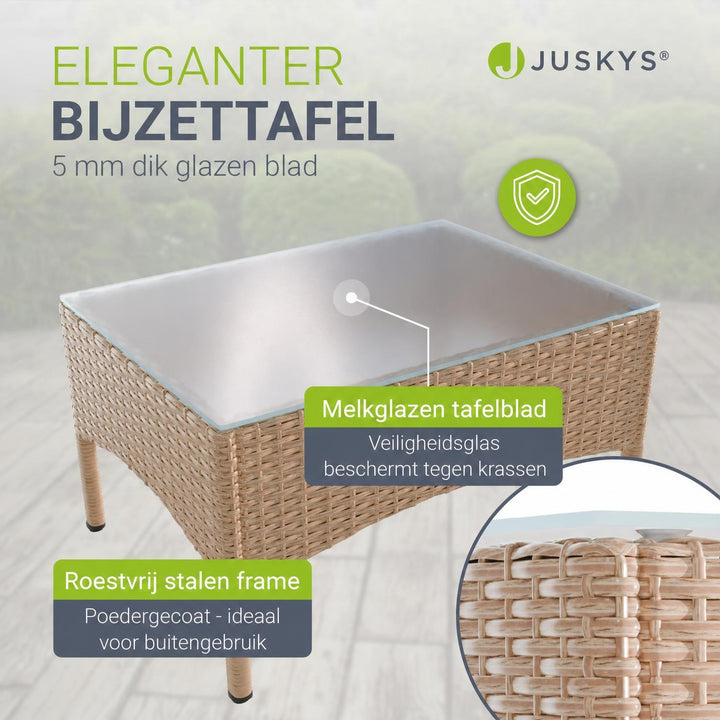 Wicker tuinset Fort Myers – 4 personen, 4-delig met tafel