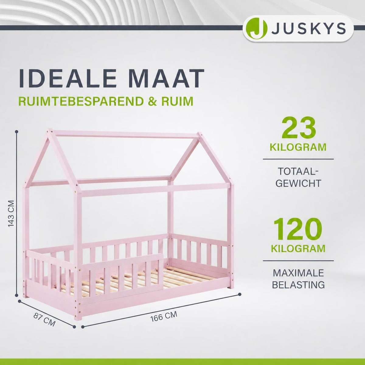 Kinderbed Marli 80x160 cm – huisbed met uitvalbeveiliging