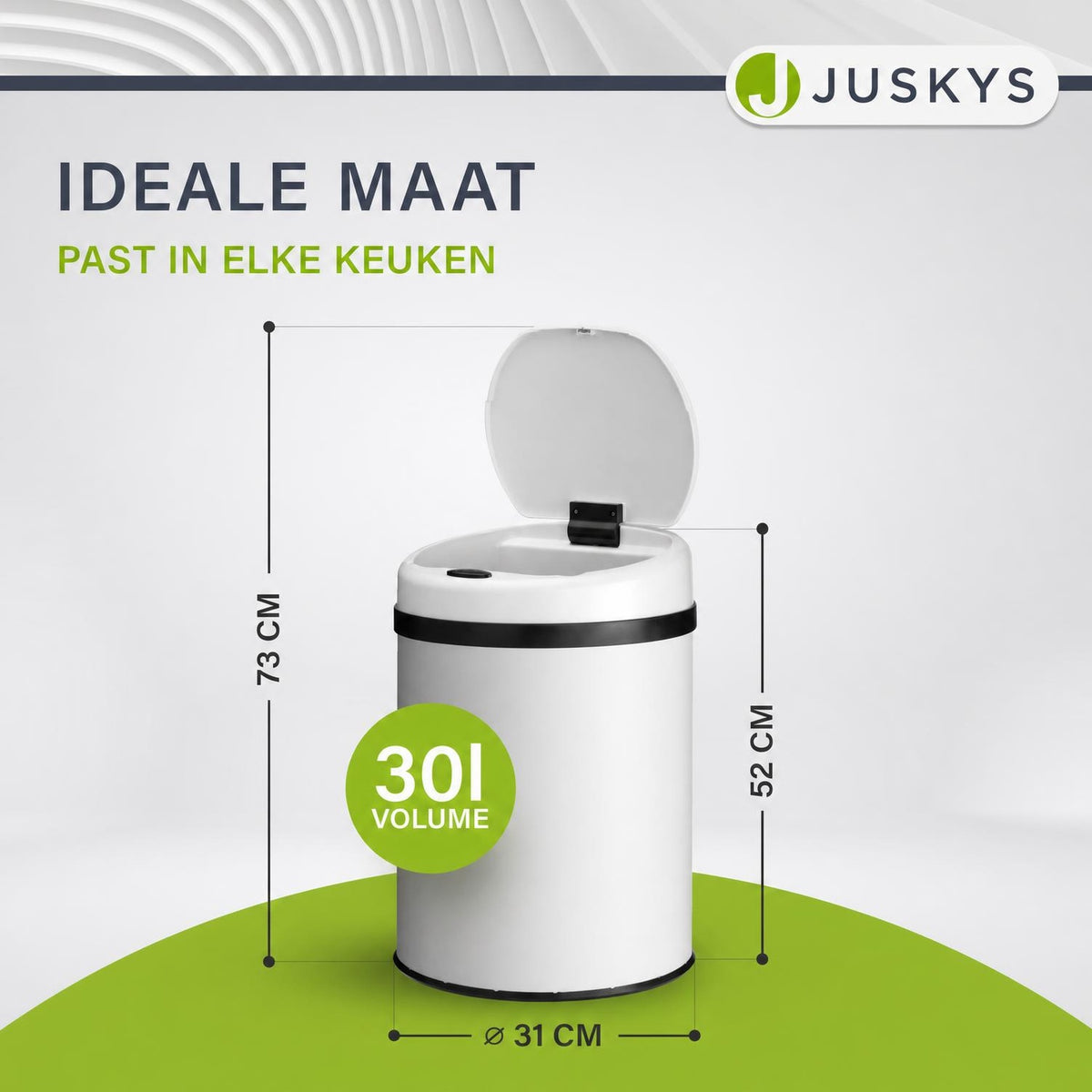 Ronde sensor prullenbak – automatisch deksel voor de keuken