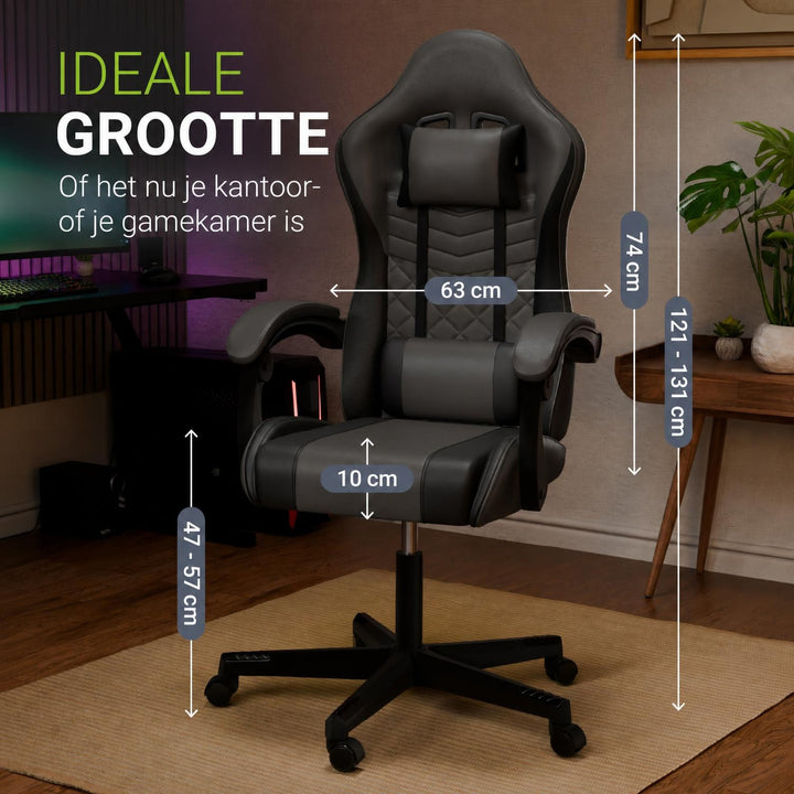 Gamestoel HyperSeat – kunstleer, verstelbare rugleuning, 120 kg