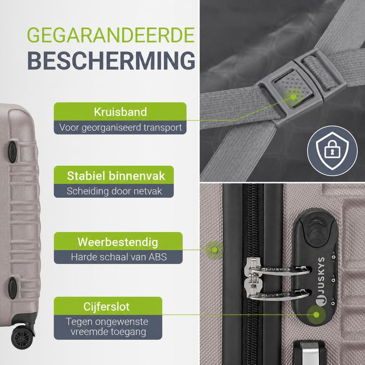 Kofferset Rom – 4-delig, harde schaal van ABS, met cijferslot