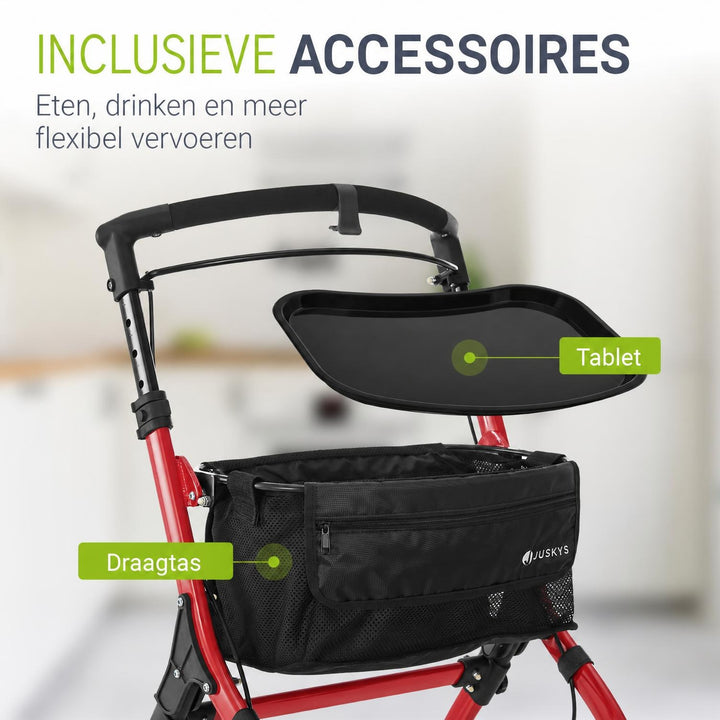 Binnenrollator Aktiv – aluminium, in hoogte verstelbaar, met dienblad