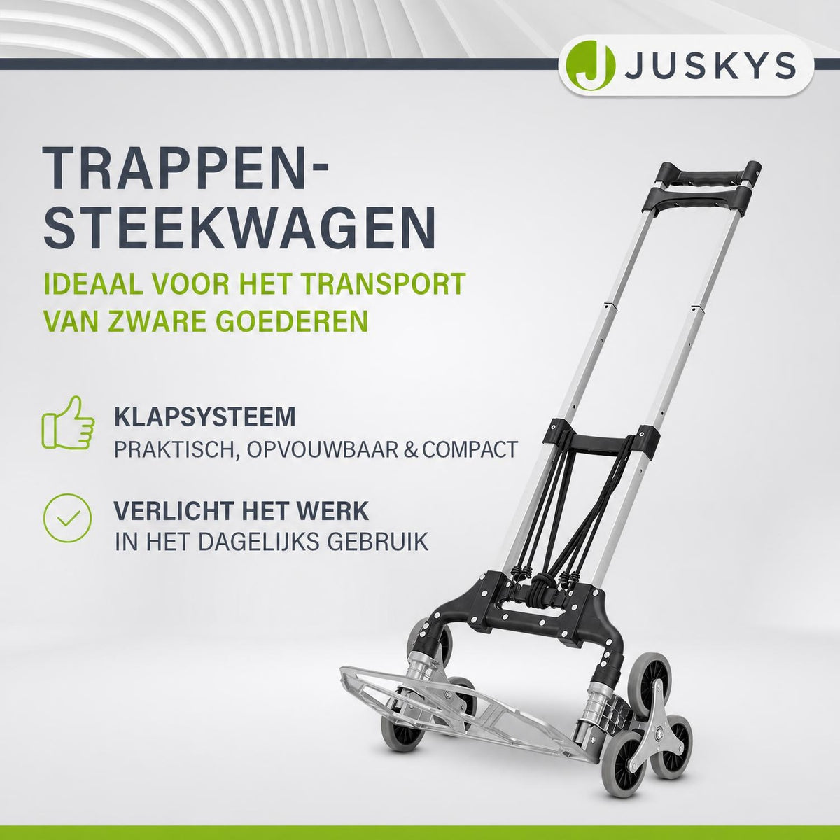 Opvouwbare trapsteekwagen – tot 80 kg, aluminium, 3+3 wielen