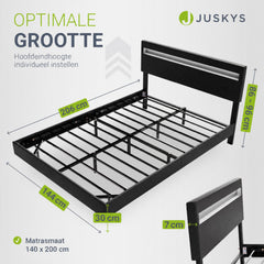 Zwevend bed Lissabon 140x200 cm – kunstleerlook met LED