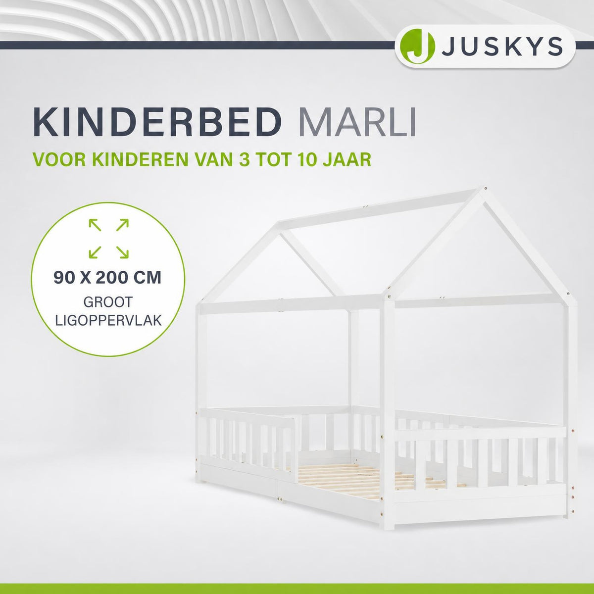Kinderbed Marli 90x200 cm – huisbed met uitvalbeveiliging