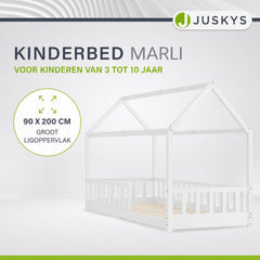 Kinderbed Marli 90x200 cm – huisbed met uitvalbeveiliging
