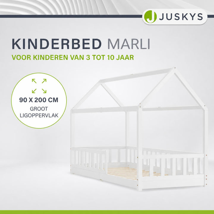 Kinderbed Marli 90x200 cm – huisbed met uitvalbeveiliging