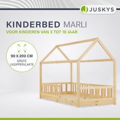 Kinderbed Marli 90x200 cm – huisbed met uitvalbeveiliging